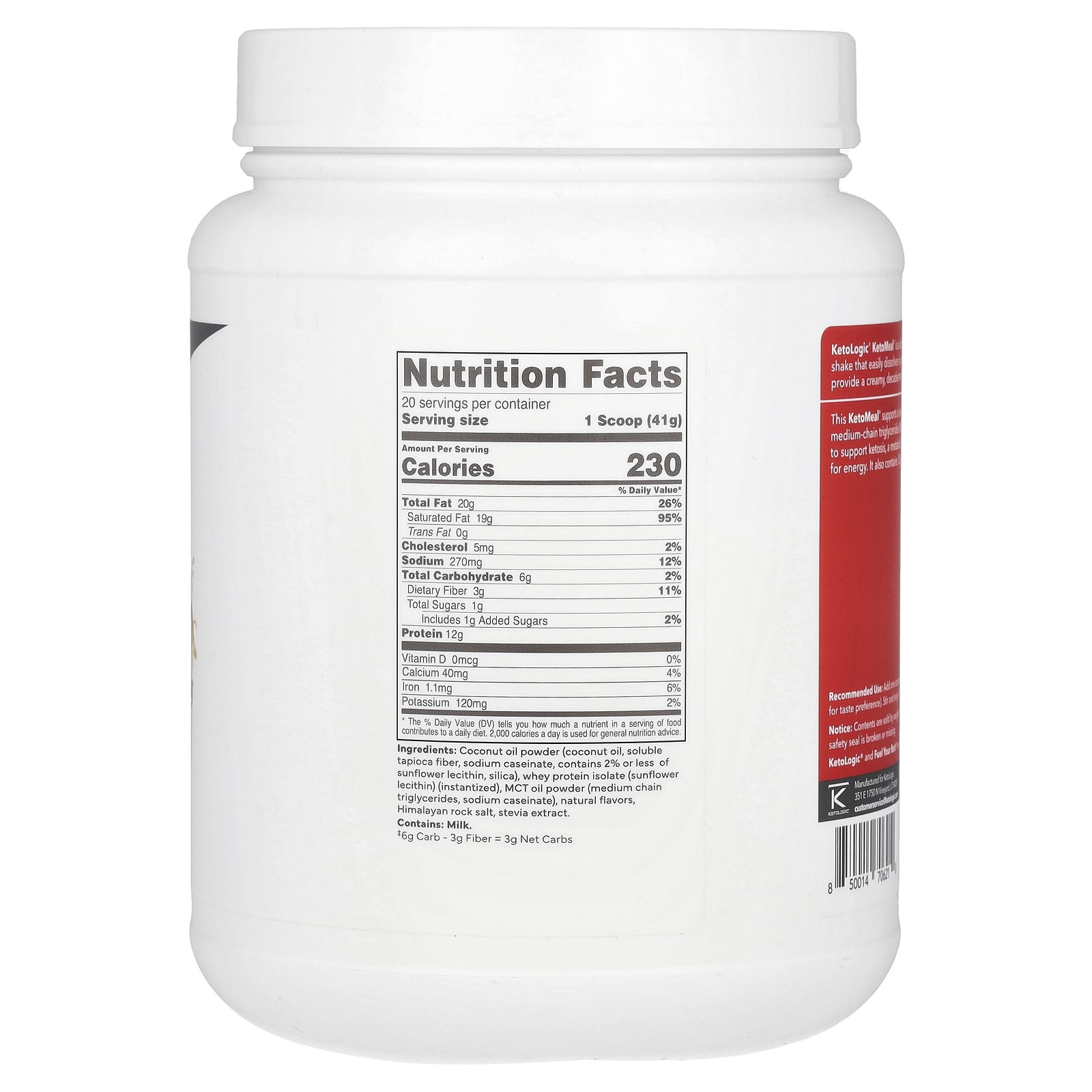 KetoMeal, Meal Replacement Shake, Vanilla , 24.7 oz (700 g)
