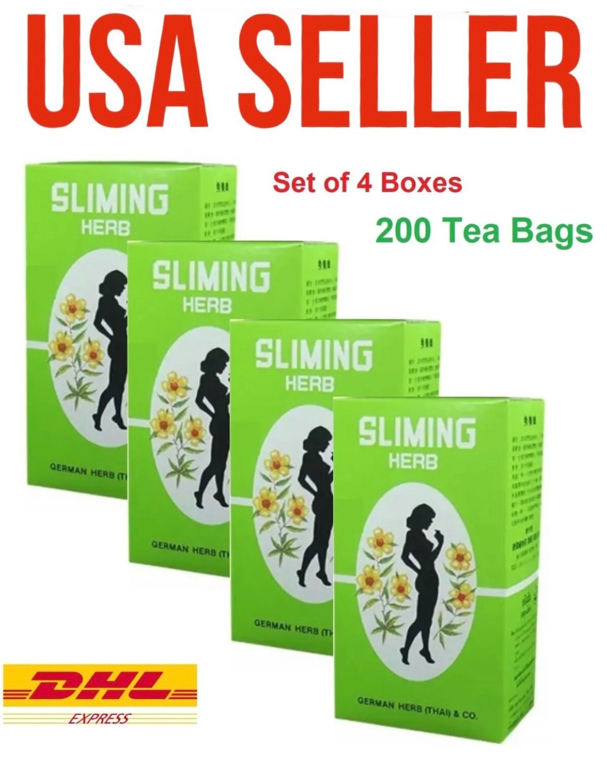 200 Tea Bags SLIMMING GERMAN HERB SLIM DIET TEA DETOX BURN WEIGHT CONTROL Set 4