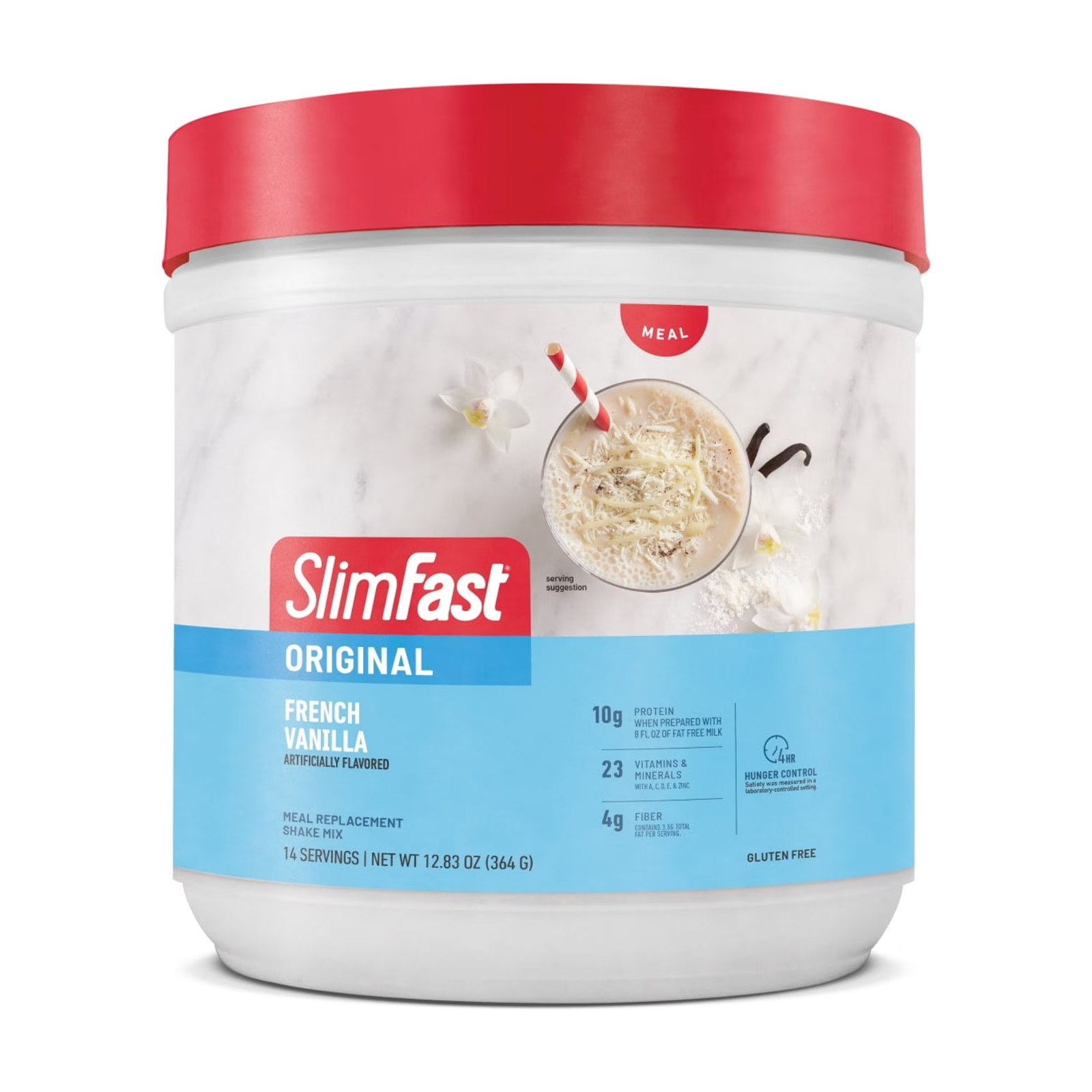 SlimFast Original Meal Replacement Shake Powder, French Vanilla, 12.83 oz, 14…