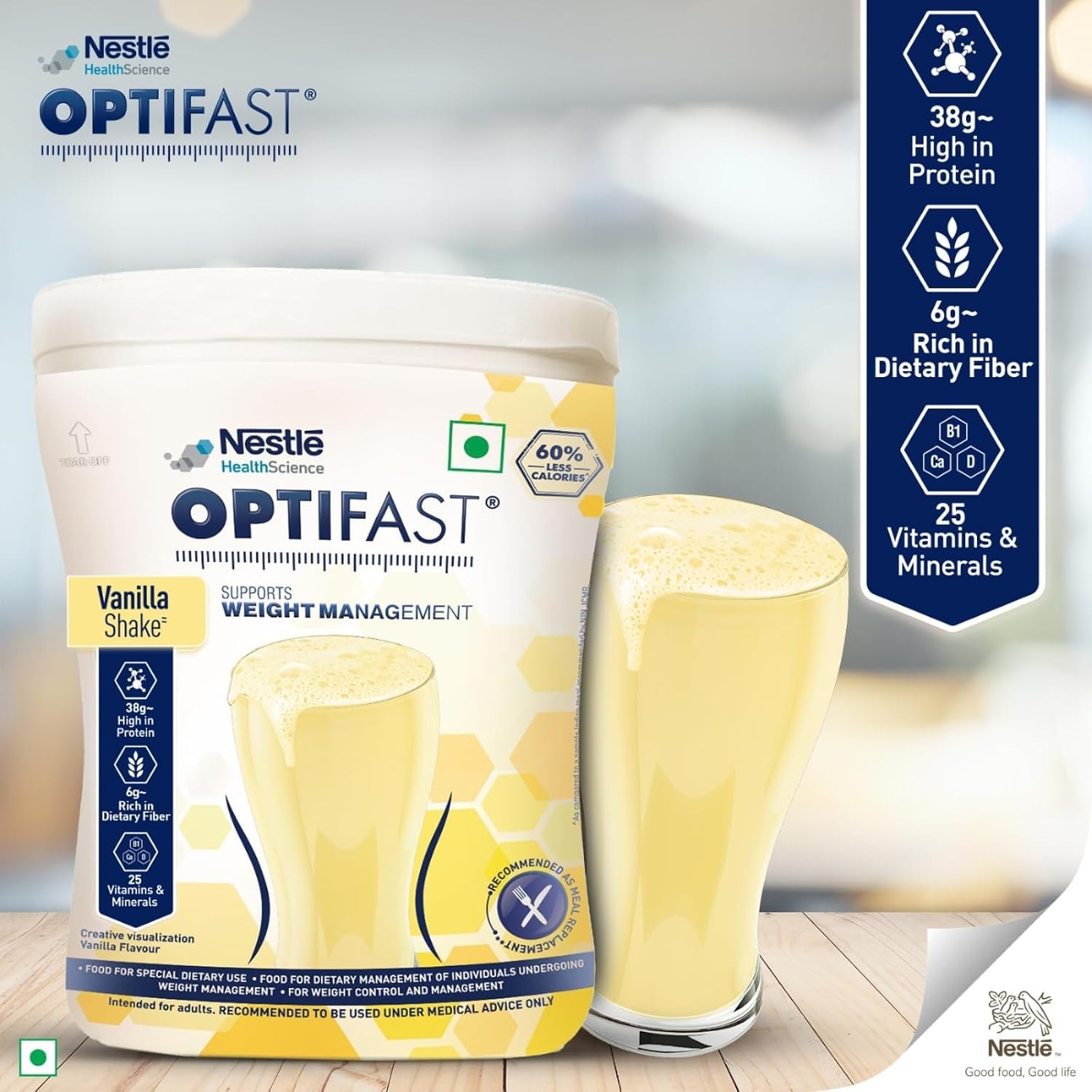 Nestle Optifast Scientifically Designed Weight Loss Diet, 400g Vanilla Flavor