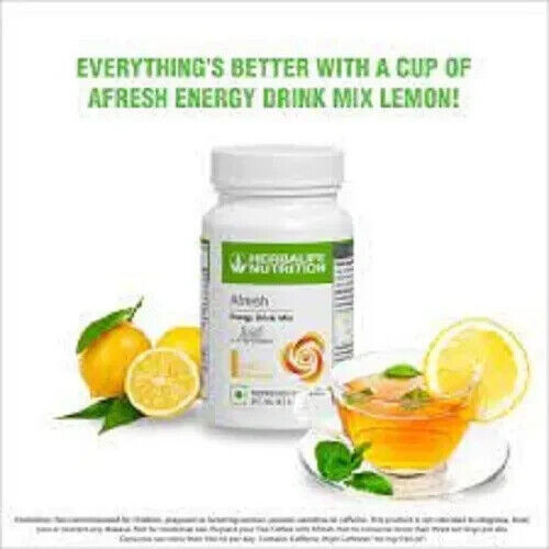 Herbal Afresh LEMON Energy Drink Mix Herbal Tea Concentrate 1.7 Oz EXP 2025
