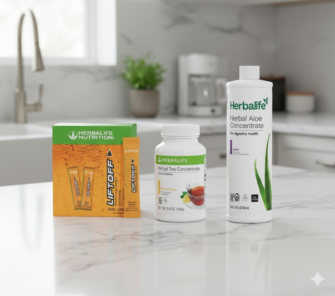 Herbalife Lemon Tea 3.6 oz+Grape Aloe Pint+30 Ignite-Me Orange Liftoff