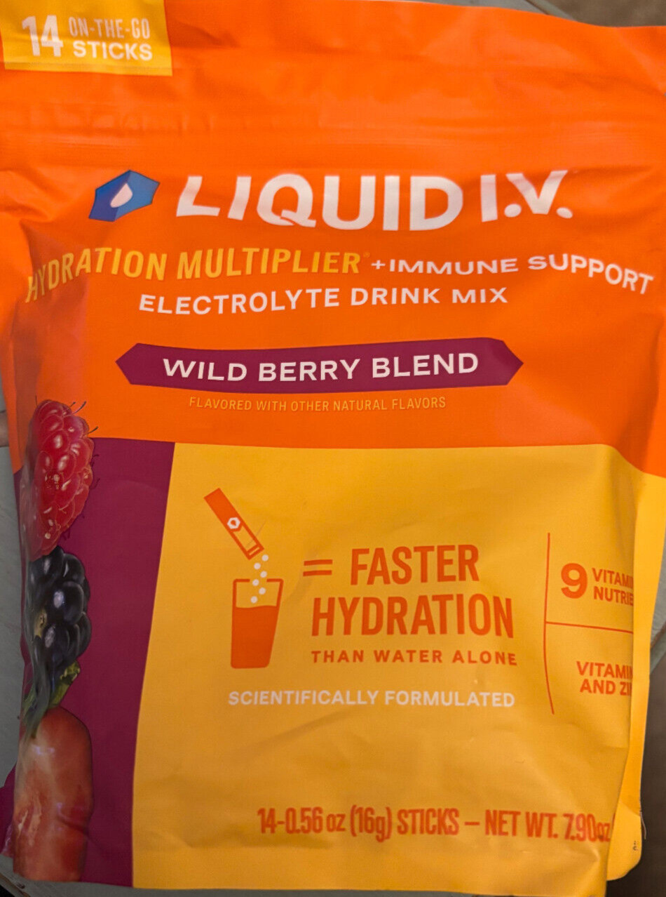Liquid I.V. Wild Berry 14 – .56 oz Sticks (16G) Each FASTER HYDRATION