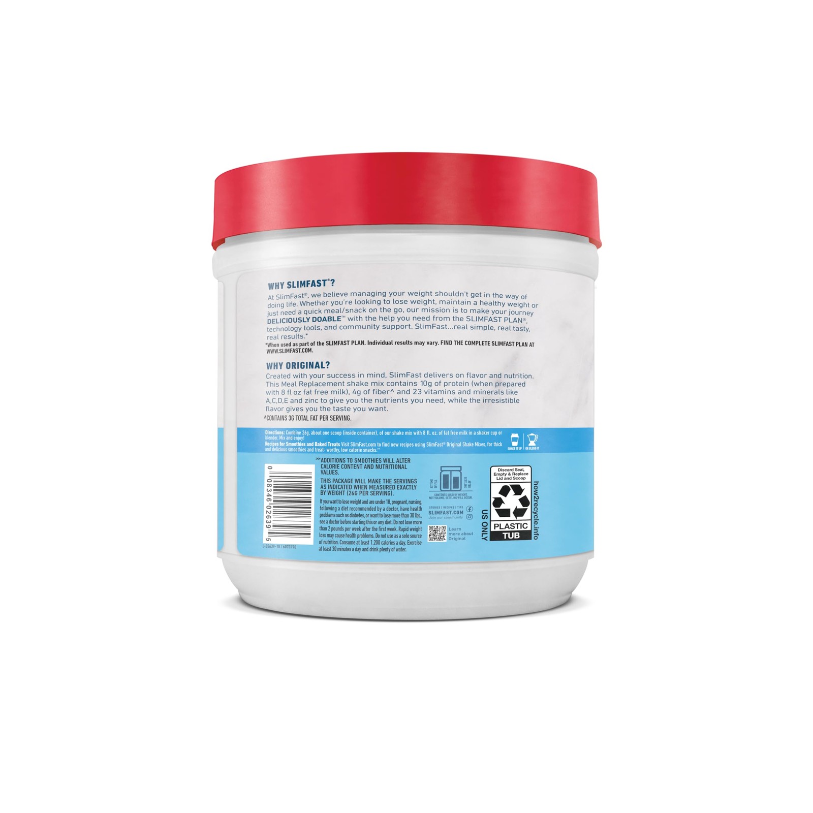 SlimFast Meal Replacement Powder, 12.83 Ounce (Pack of 3), Strawberry