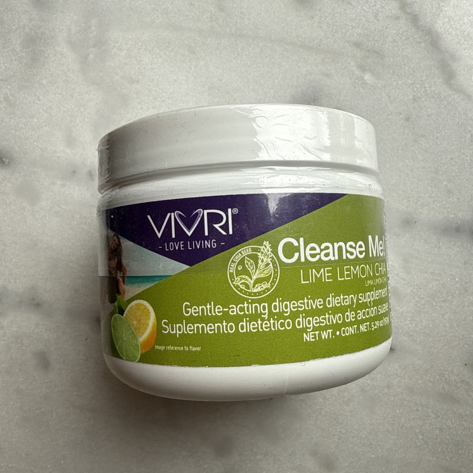 Vivri Cleanse Me Lime Lemon Chia. best before: Nov/2025. 30 Portions