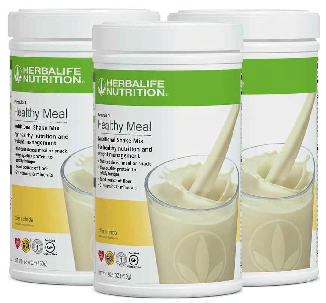 3X Herbalife Formula 1 Healthy Meal Nutritional Shake Piña Colada 750 g