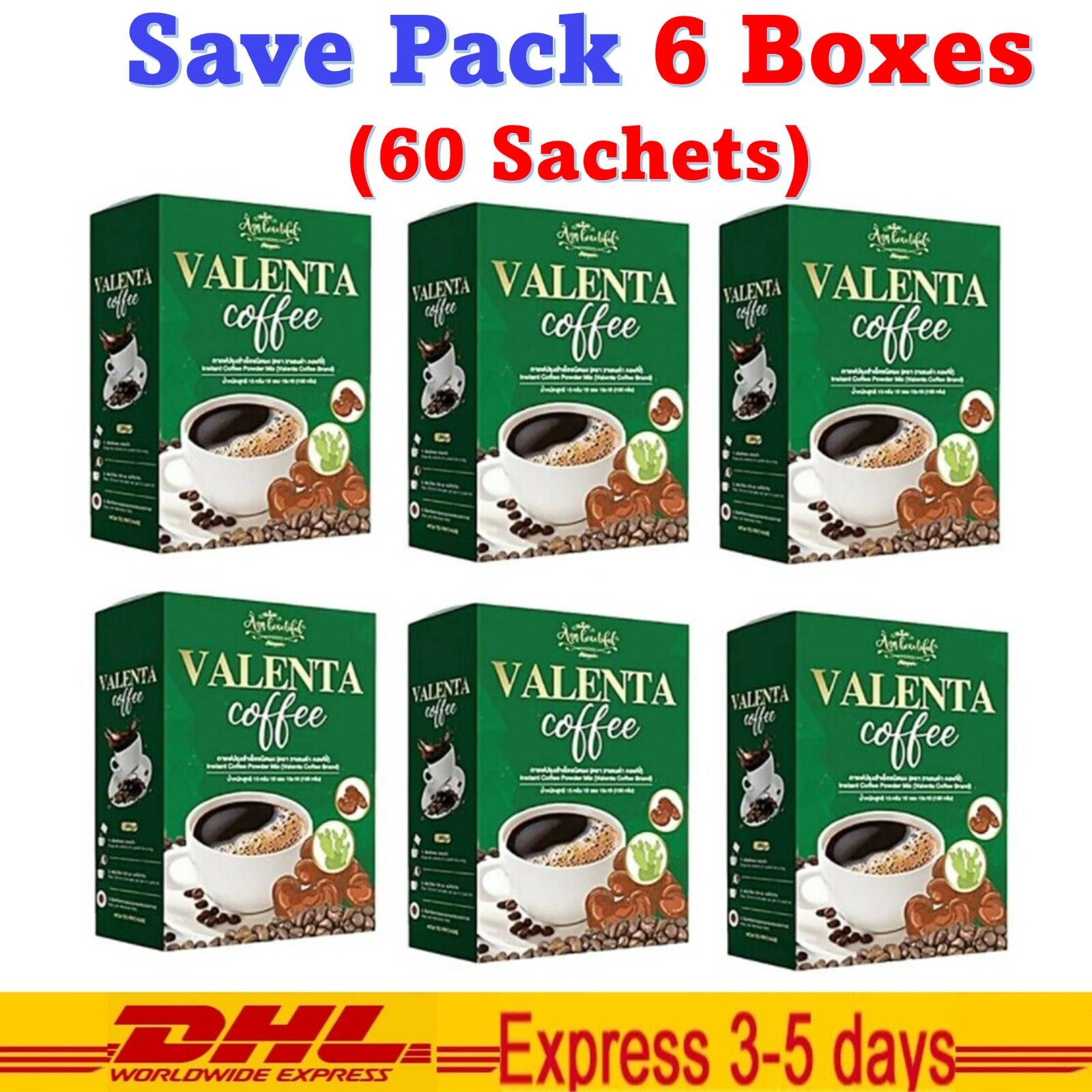 6x Valenta Instant Coffee Weight Loss High Fiber Burn0% Fat Sugar Cholesterol