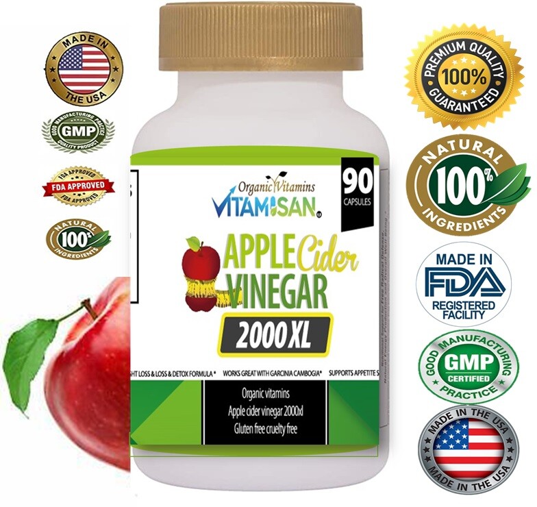 Apple Cider Vinegar Capsules – 2000 mg with The Mother Keto Diet Supplement