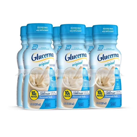 Glucerna Original Diabetic Protein Shake, Homemade Vanilla, 8 fl oz, 6 Count