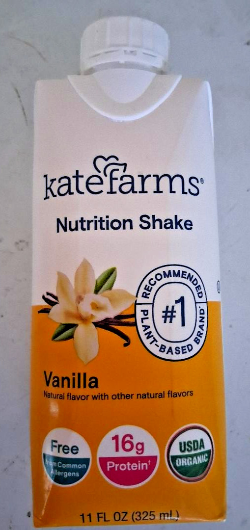 KATE FARMS Organic Nutrition Shake Vanilla 16g Protein Pack of 12 EXP 10/26 NEW