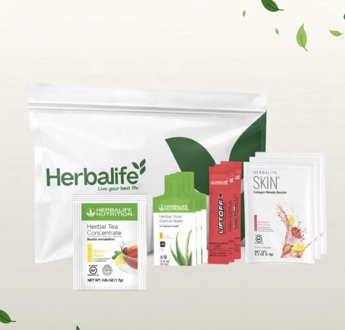 Herbalife Mega Tea Discovery Kit 3 counts each (12) Tea Aloe Liftoff Collagen