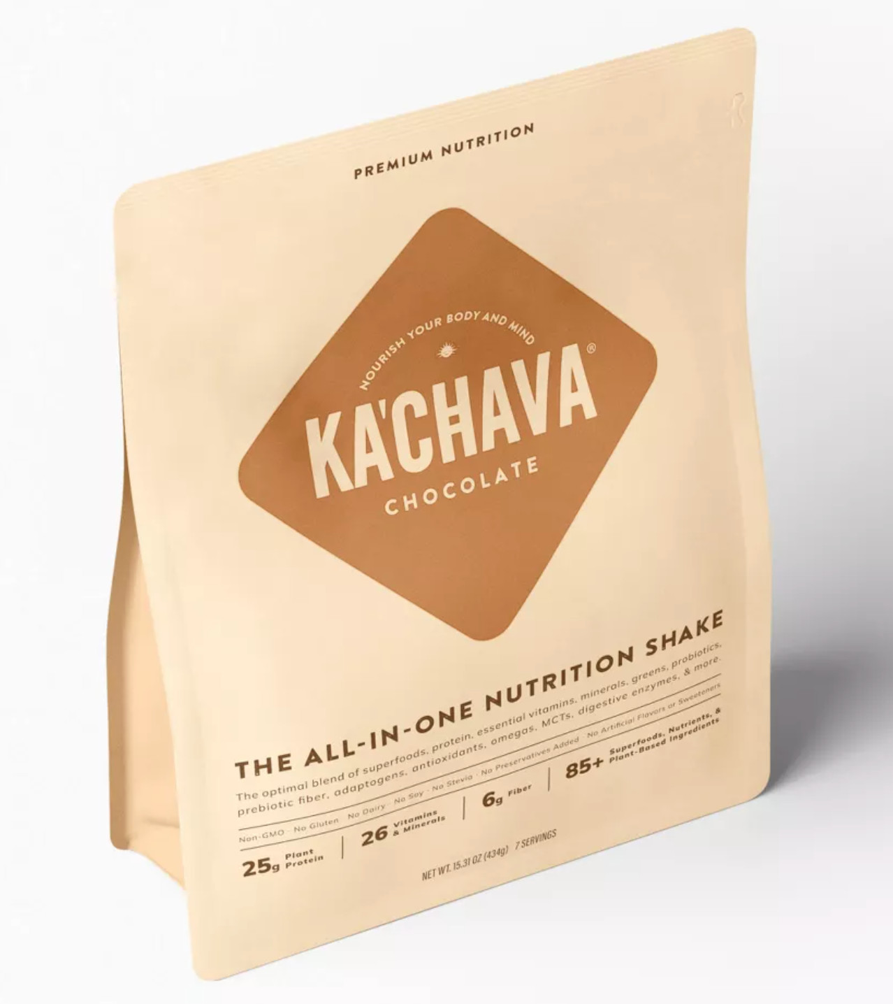 KACHAVA Chocolate THE ALL-IN-ONE NUTRITION SHAKE 15.31oz (434g) Best by 12/2025+