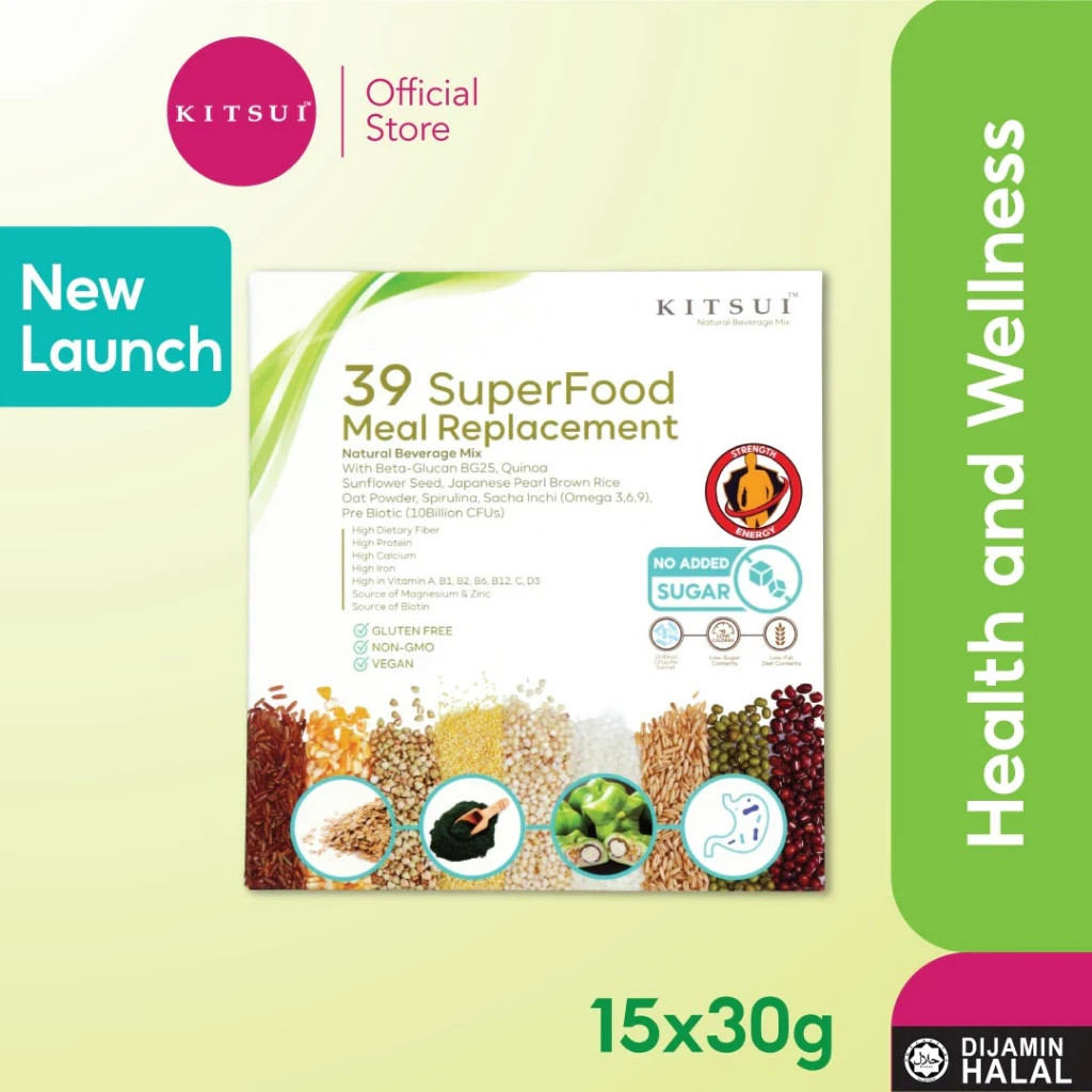 4X KITSUI 39 Super Food Meal Replacement 15’s x 30g sugar free for bone joint