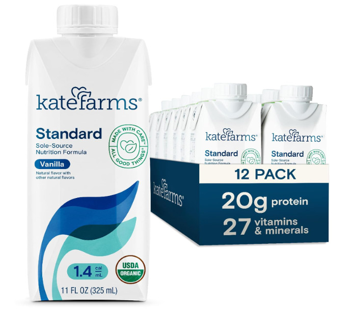Kate Farms Organic Nutrition Shake Vanilla 20g Protein 12Pk 11oz
