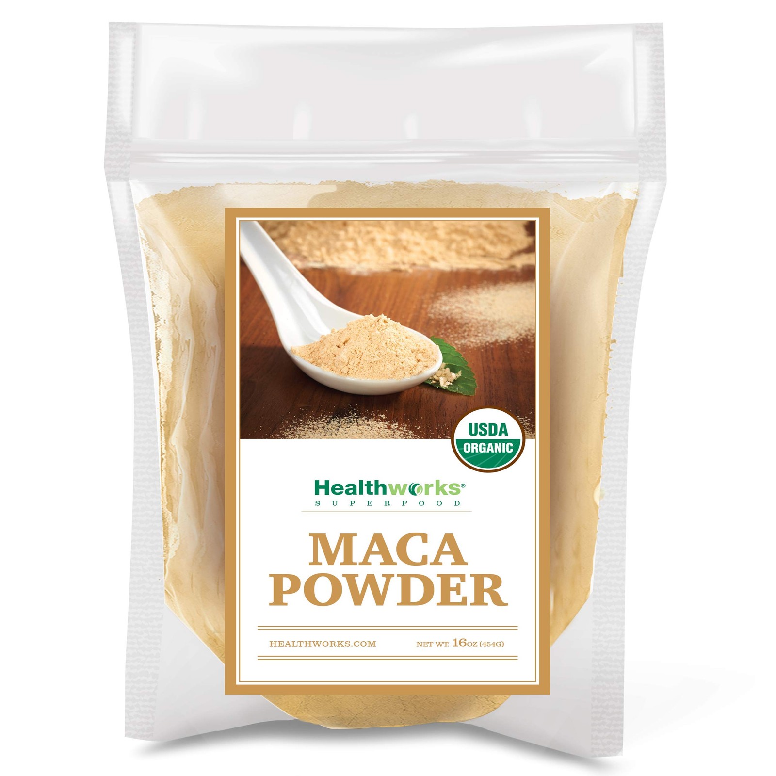 Organic Maca Powder 16 Oz Certified NonGMO Superfood for Smoothies & Baking