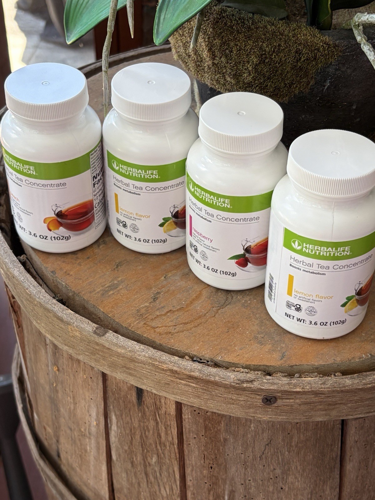 LOT (4) Herbal Life Teas 3.6oz. Concentrates Lemon (2), Peach, Rasberry & Extras