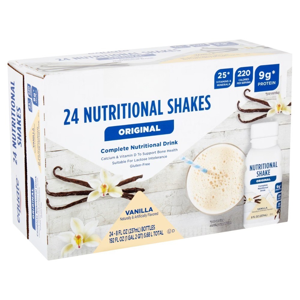 Meal Replacement Nutritional Shakes, Vanilla, 8 fl oz, 24 Count