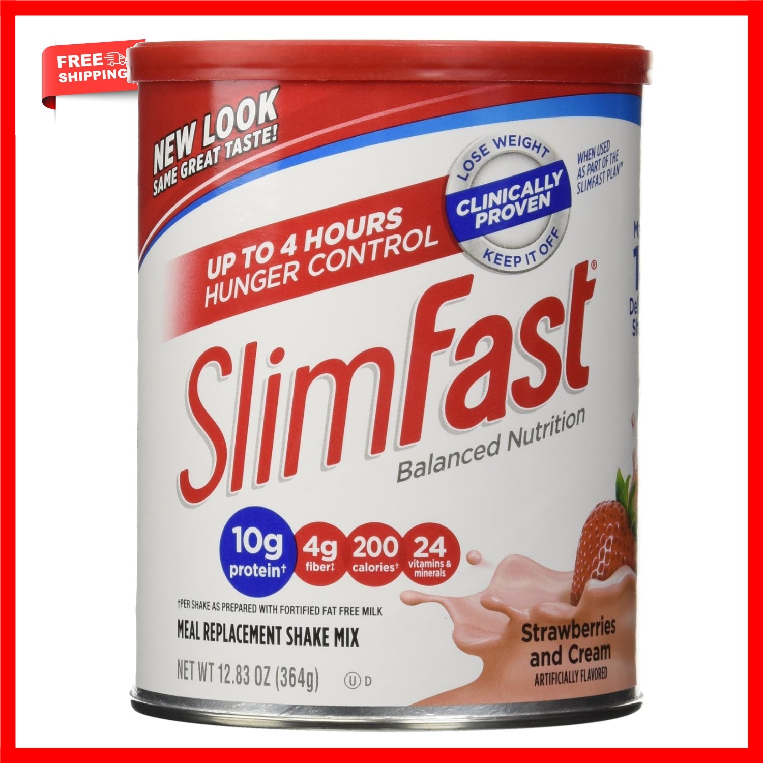 Strawberries & Cream Meal Replacement Shake – Protein & Fiber Power for Weigh…
