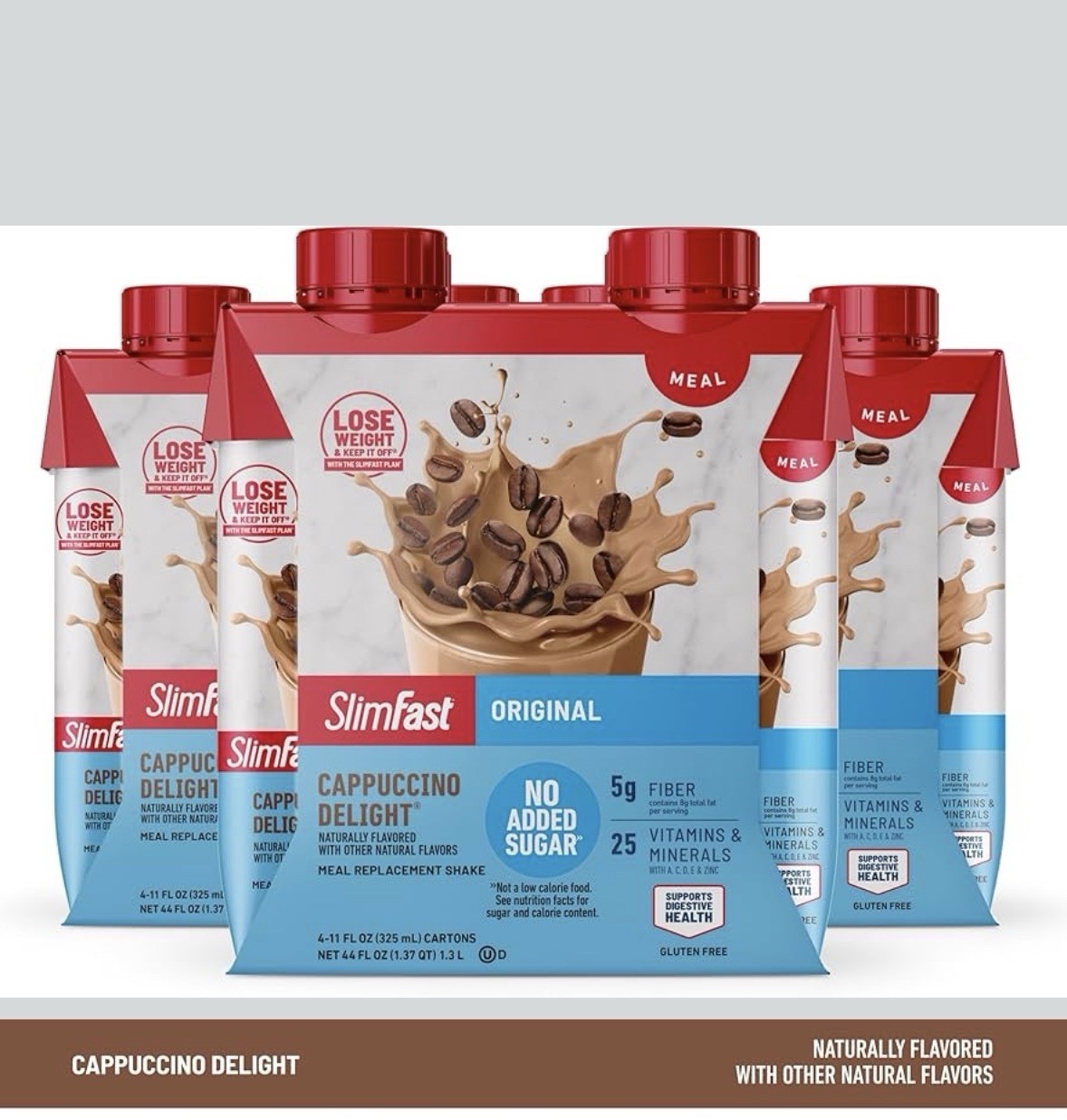 SlimFast Original Cappuccino Delight Meal Replacement Shakes (11 fl.oz 24 pk)
