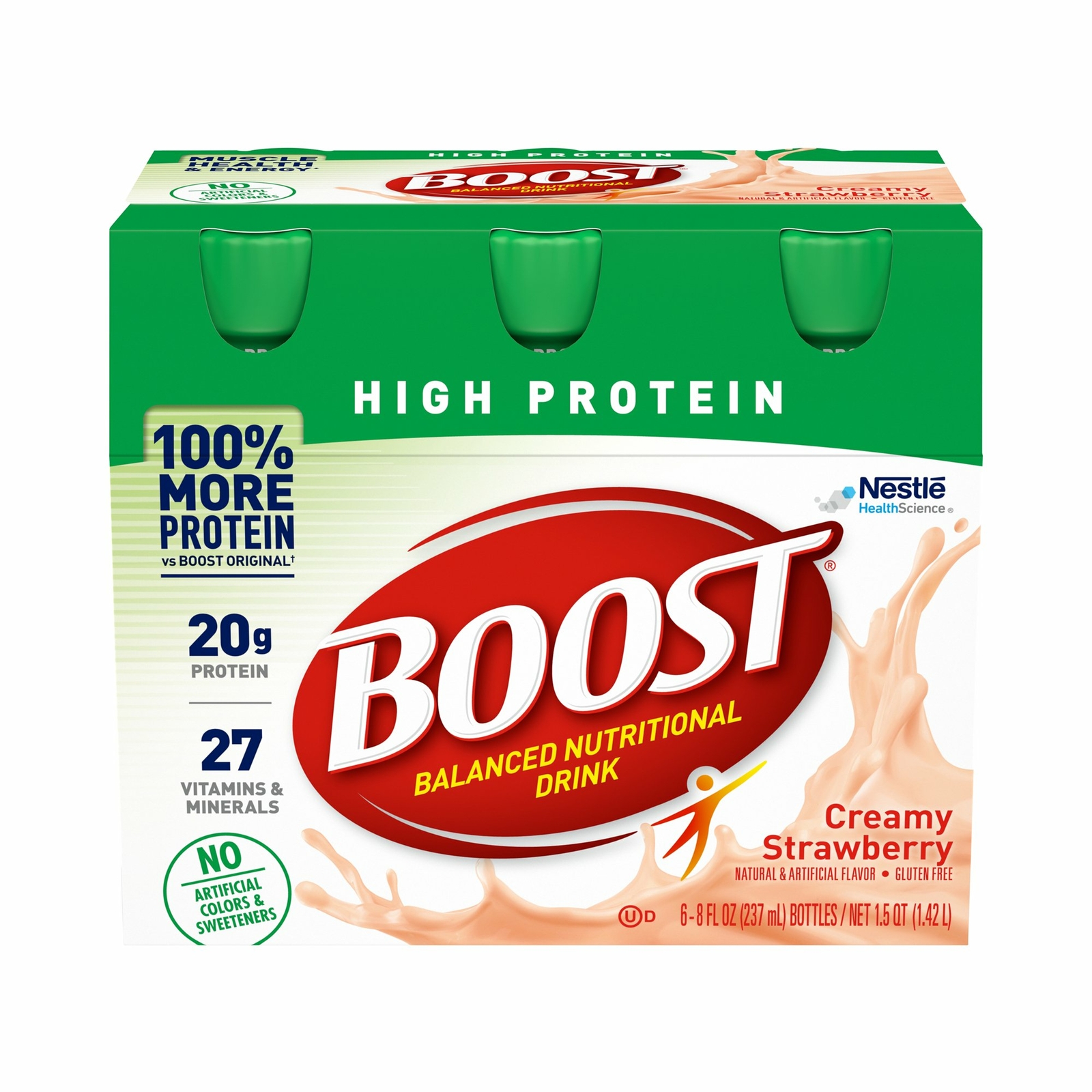 Nestle Boost High Protein Balanced Nutritional Drink Creamy Strawberry 8 oz 6 Ct