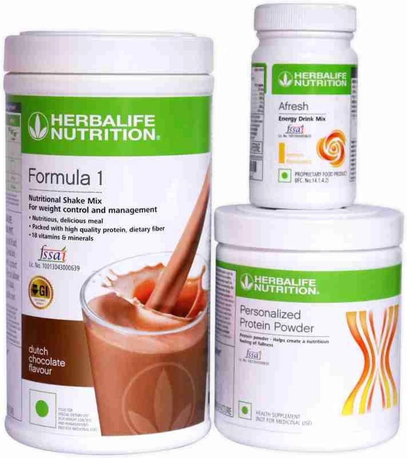 Herbalife Combo of Formula 1, Personalised Protein New Pack & Afresh Lemon Pack