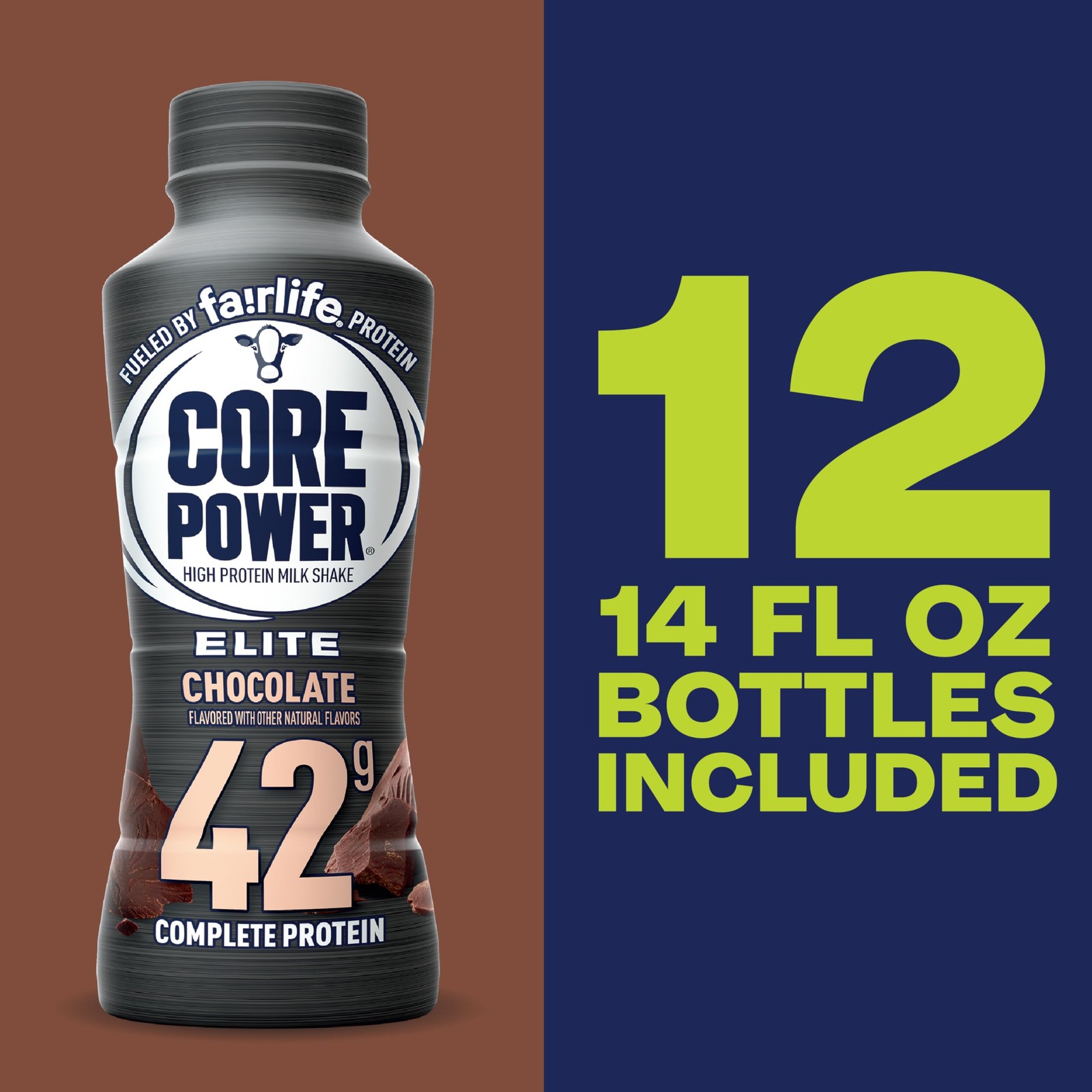 Core Power Elite High Protein Shake Chocolate 42G Bottle 14Oz 12 Pack