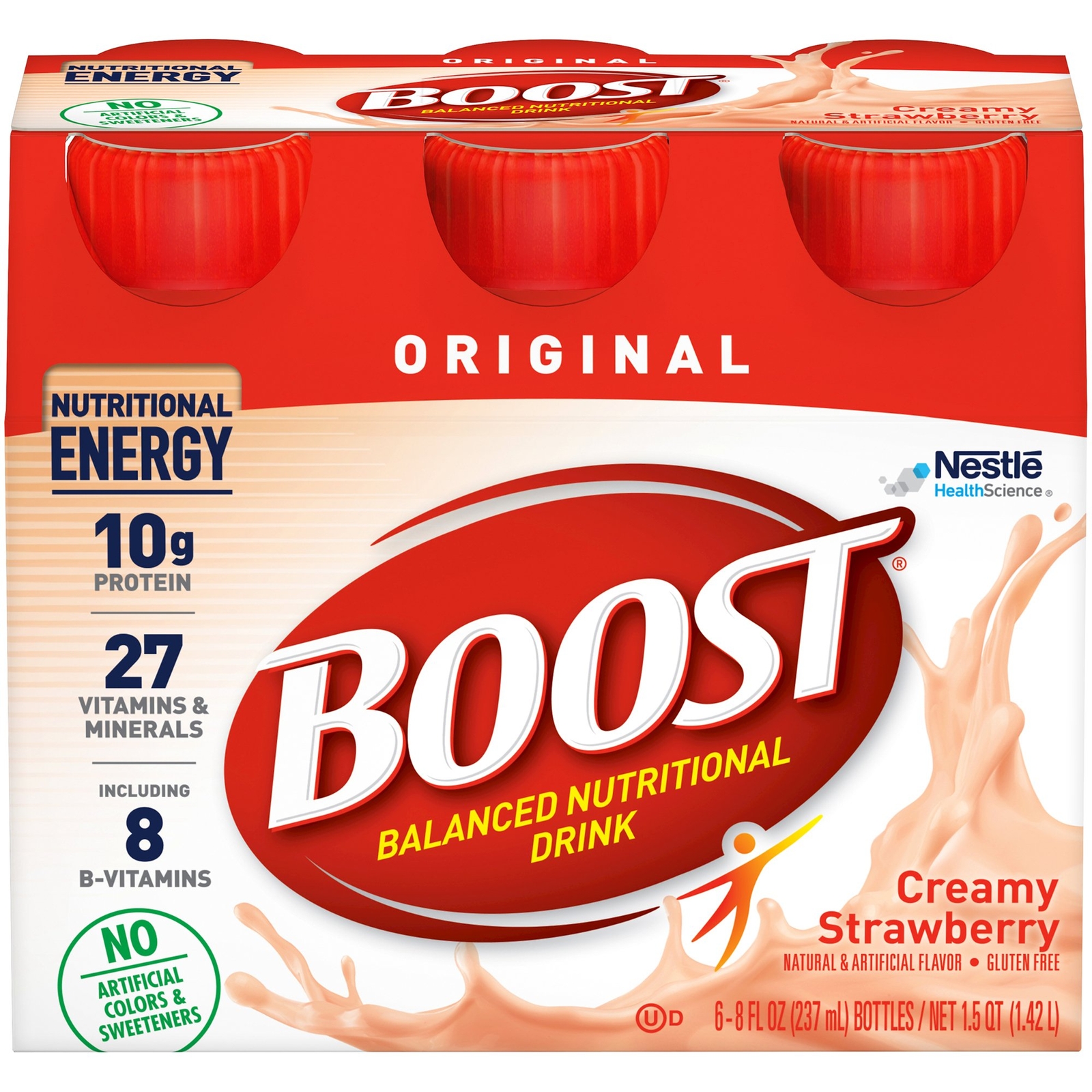 Nestle Boost Original Balanced Nutritional Drink Creamy Strawberry 8 oz 24 Ct