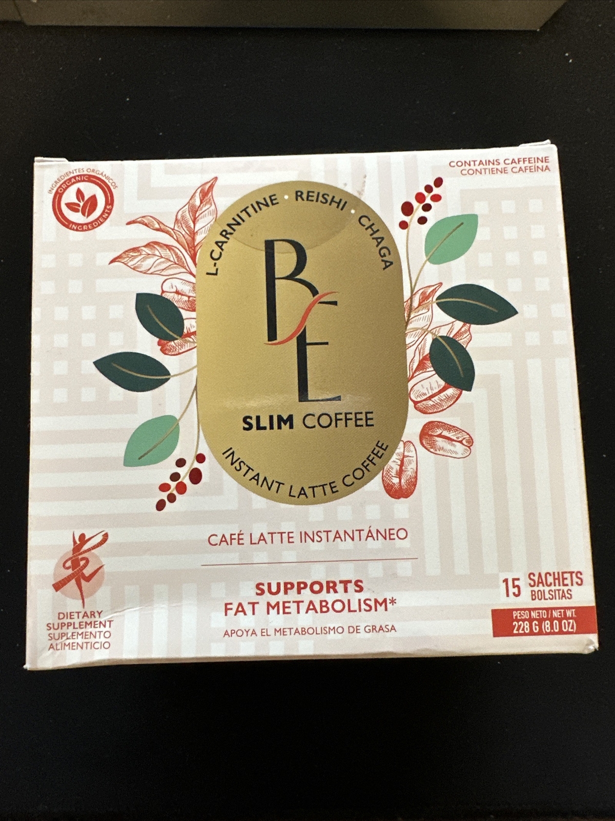 Zermat Be Slim Coffee With L-Carnitine, Reishi And Chaga …. 15 Sachets. Sealed