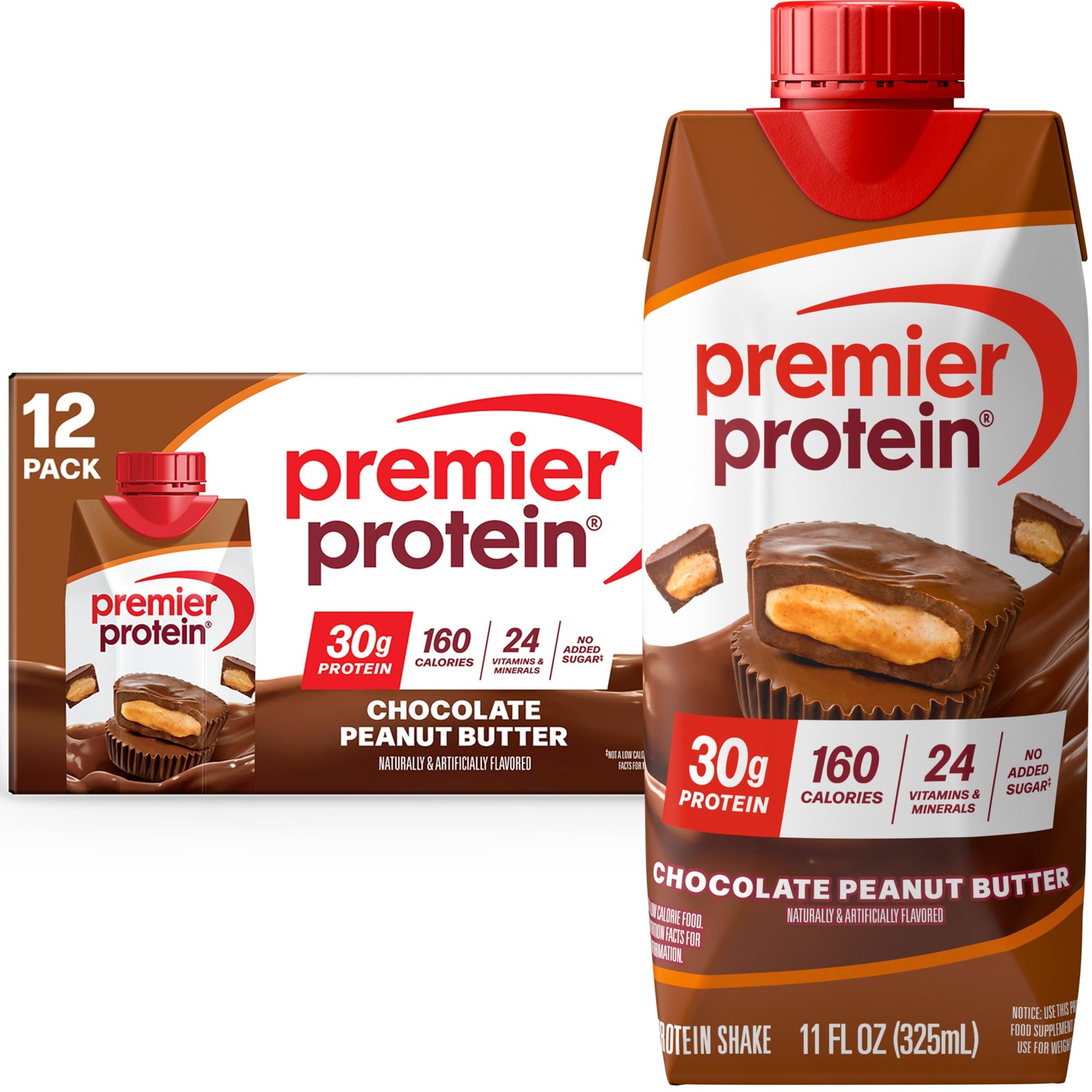 Premier Protein Shake, Chocolate Peanut Butter, 30g Protein, No Added Sugar, …