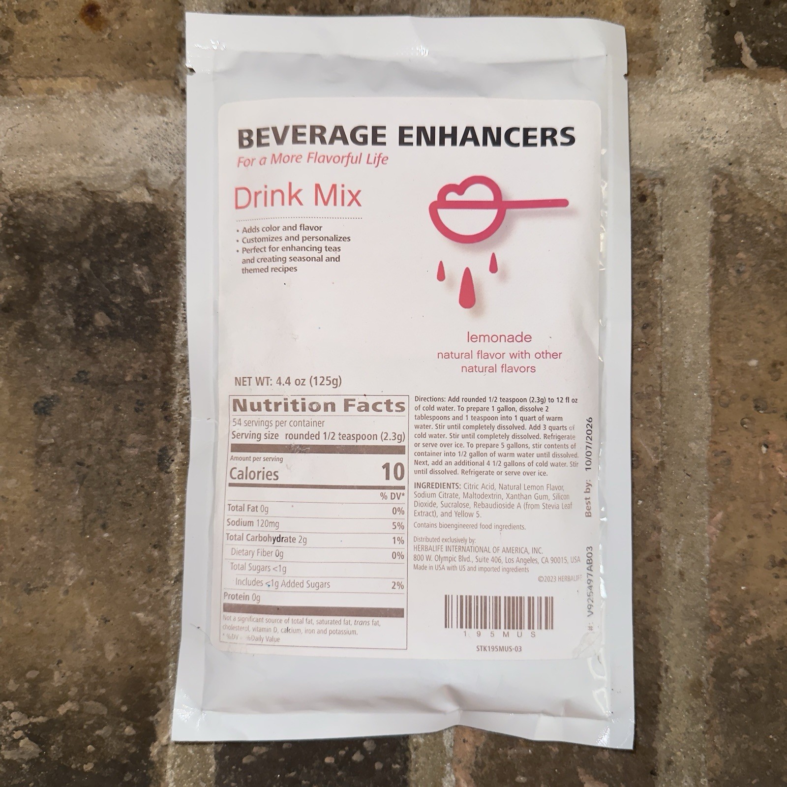Herbalife Beverage Enhancers LEMONADE Drink Mix – 4.4 Oz 10/07/26 New