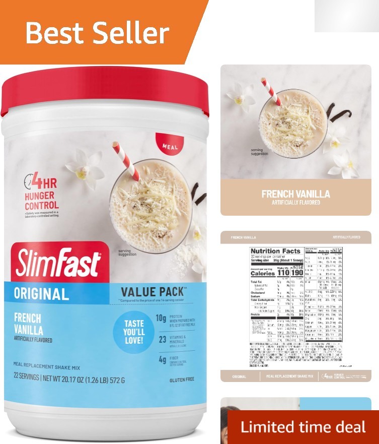 Delicious French Vanilla Meal Replacement Powder – 22 Servings for Weight Loss