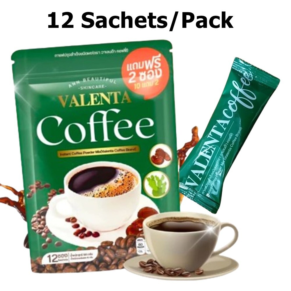 6X Valenta Instant Coffee Intense Weight Control High Fiber Detox Sugar Free 12