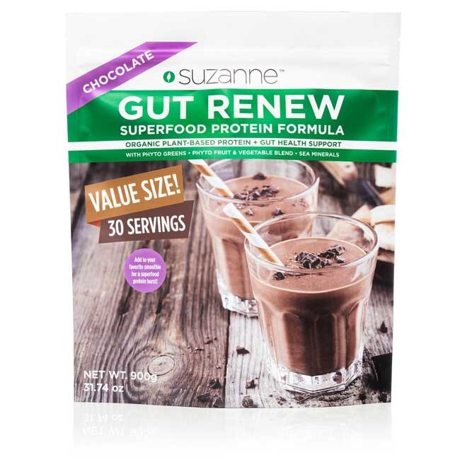 Suzanne Somers GUT RENEW Chocolate Superfood Protein Formula Gut Health 900g