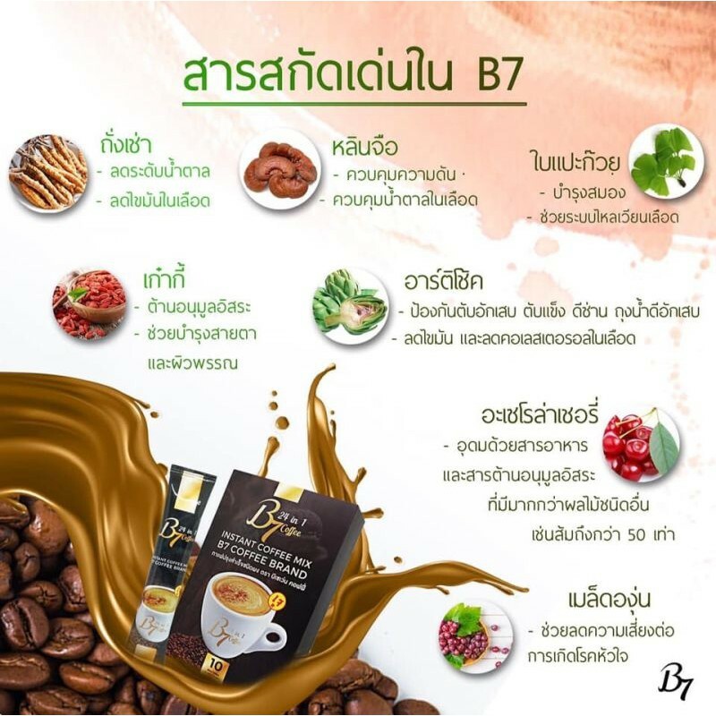 6x Coffee B7 Lingzhi Cordyceps Grape Seed Ginkgo Leave Healthy Control Sugar