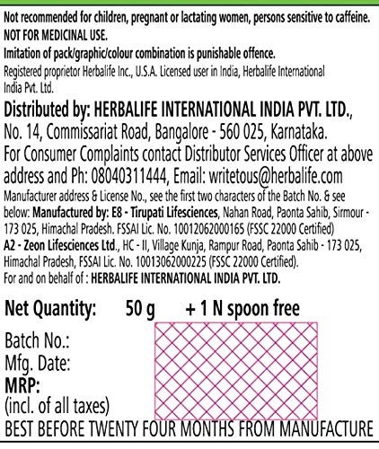 Herbalife Afresh Energy Drink Mix | Lemon and Elaichi | Weight Loss 2 x 50g Pack