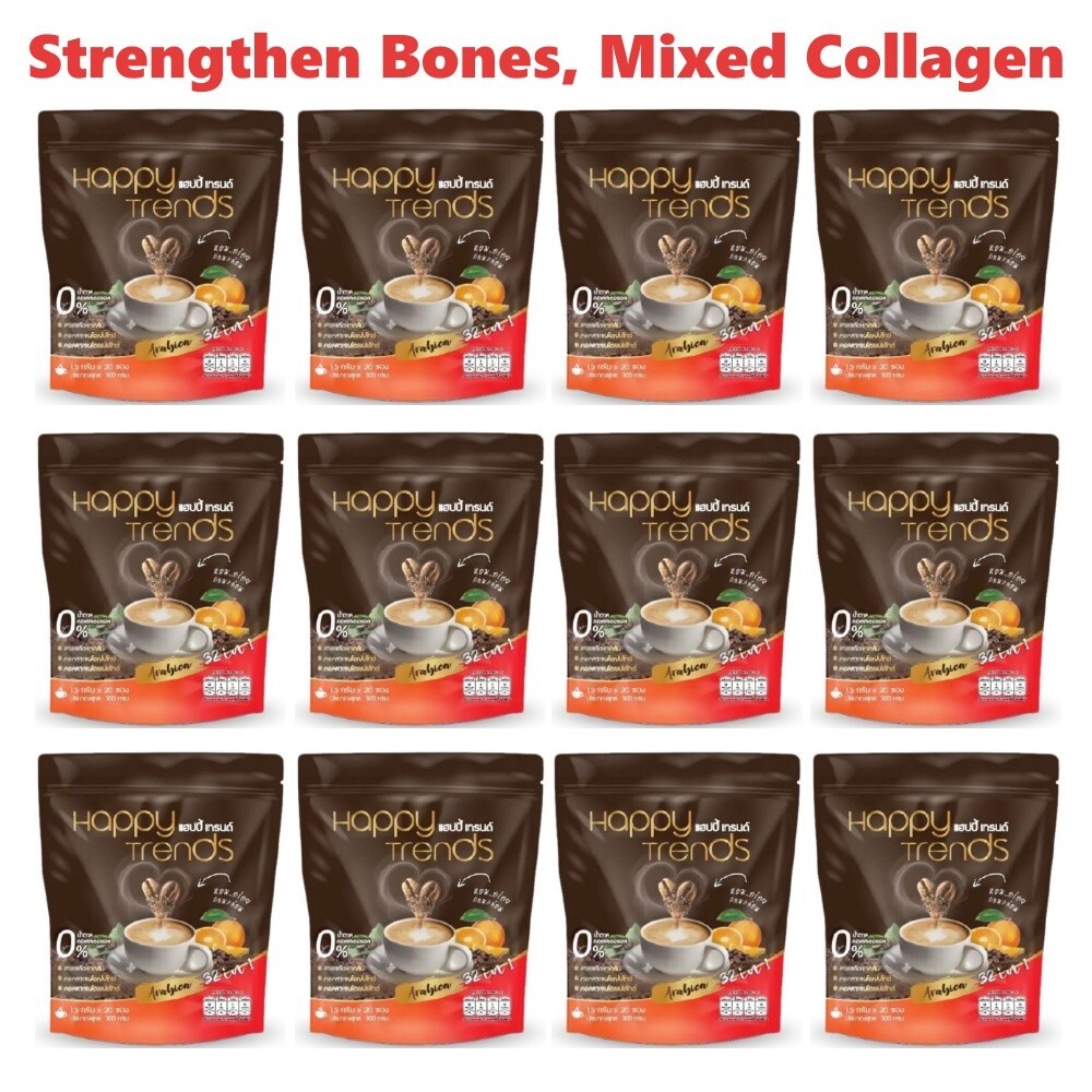 12x Coffee 32 in 1 Mix Collagen Happy Trends Weight Control Nourishing Skin Bone