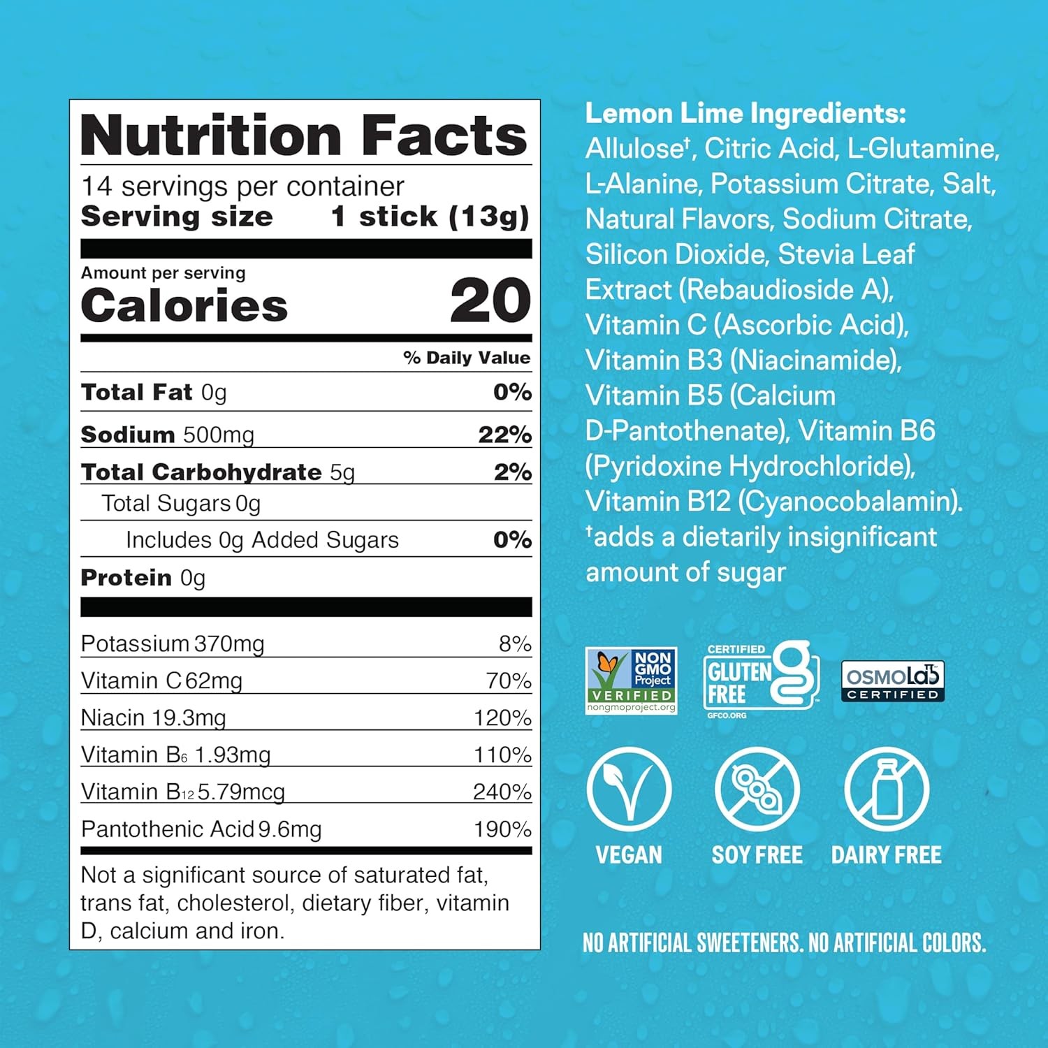 Liquid I.V. Hydration Multiplier Sugar-Free – Lemon Lime | Electrolyte Powder