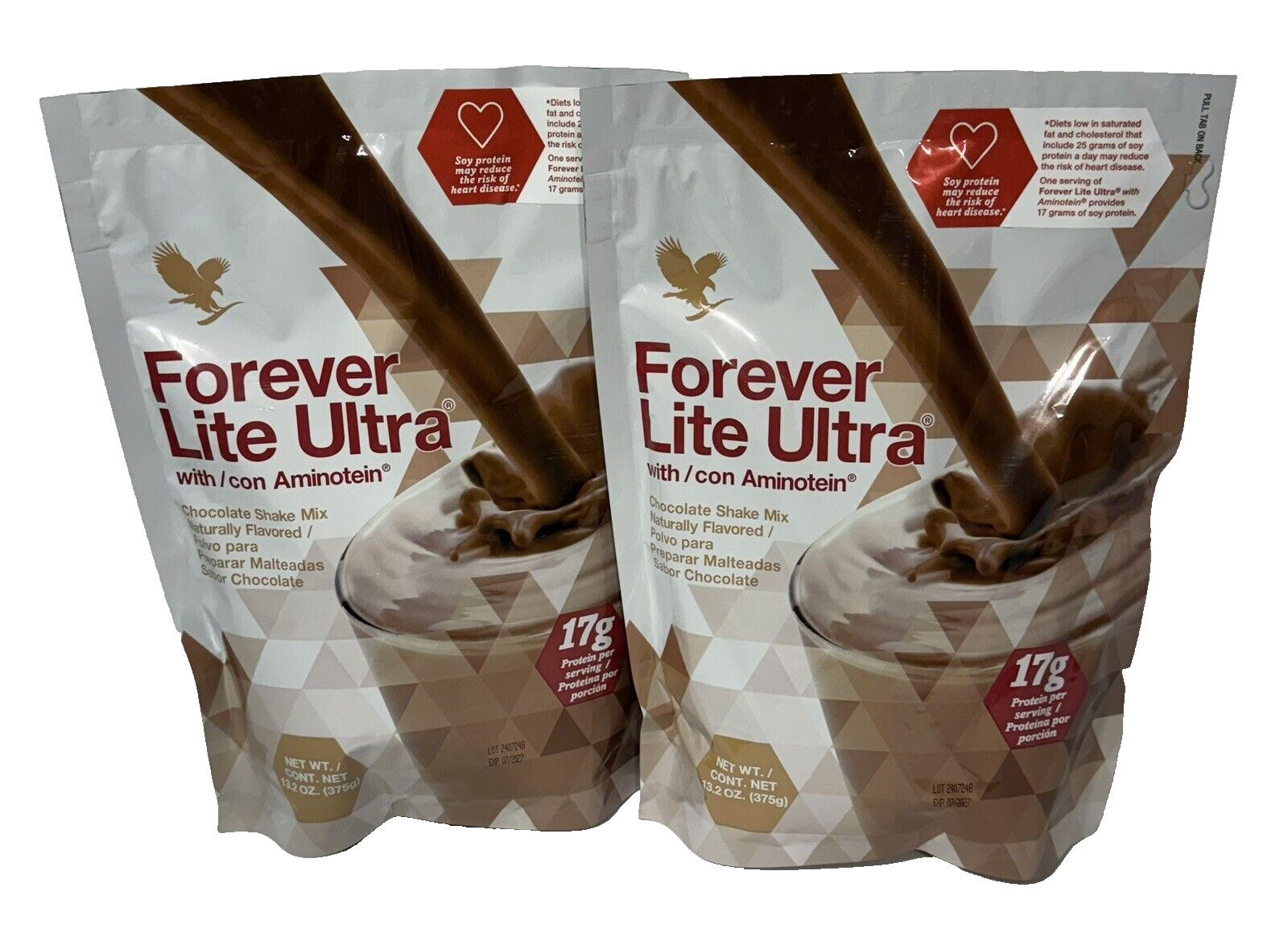 2 PACK – Forever Lite Ultra CHOCOLATE SHAKE MIX with Aminotein FREE SHIP