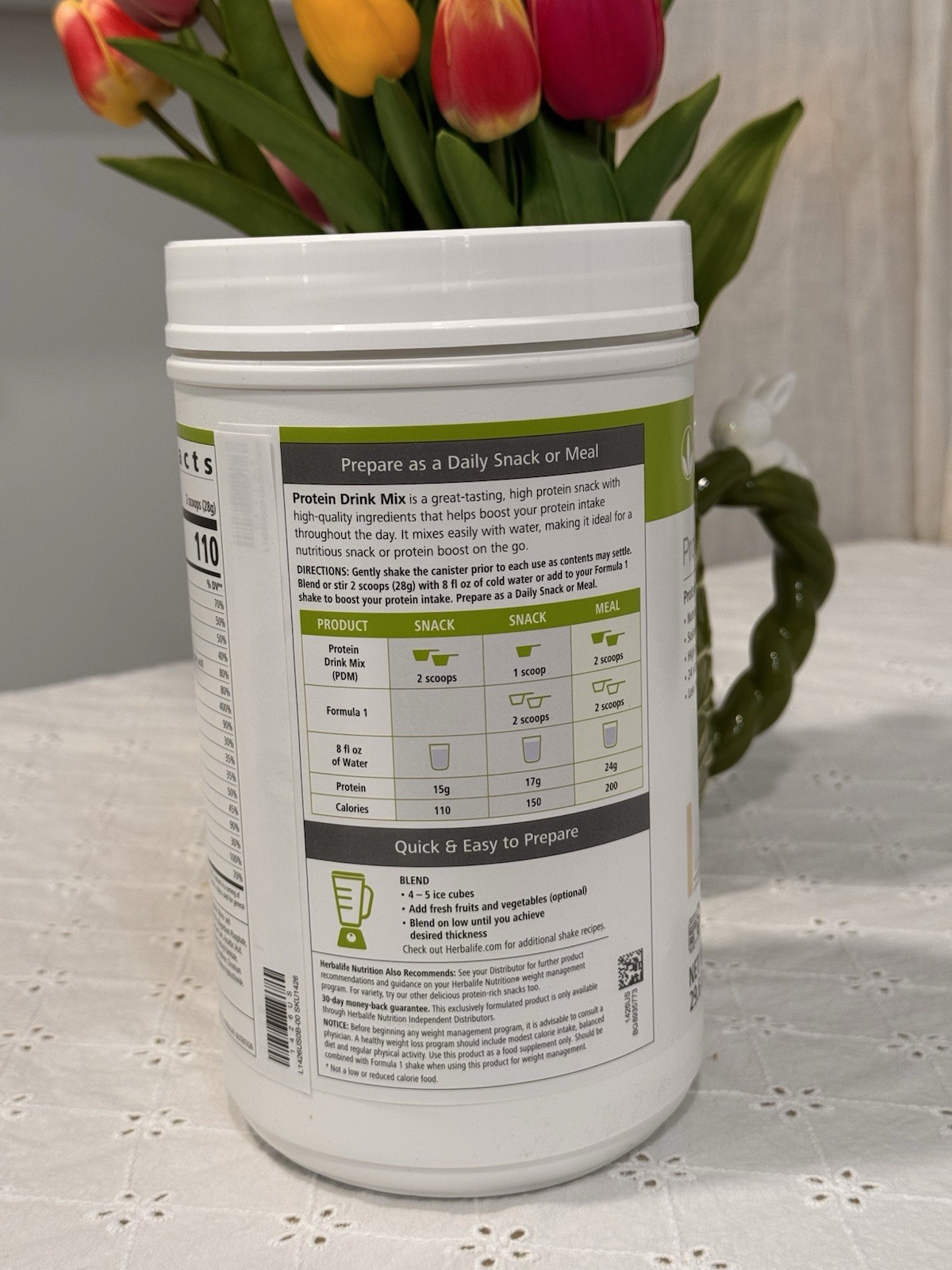 Herbalife Protein Drink Mix -Vanilla, 30 Servings, 840g 29.6 Oz