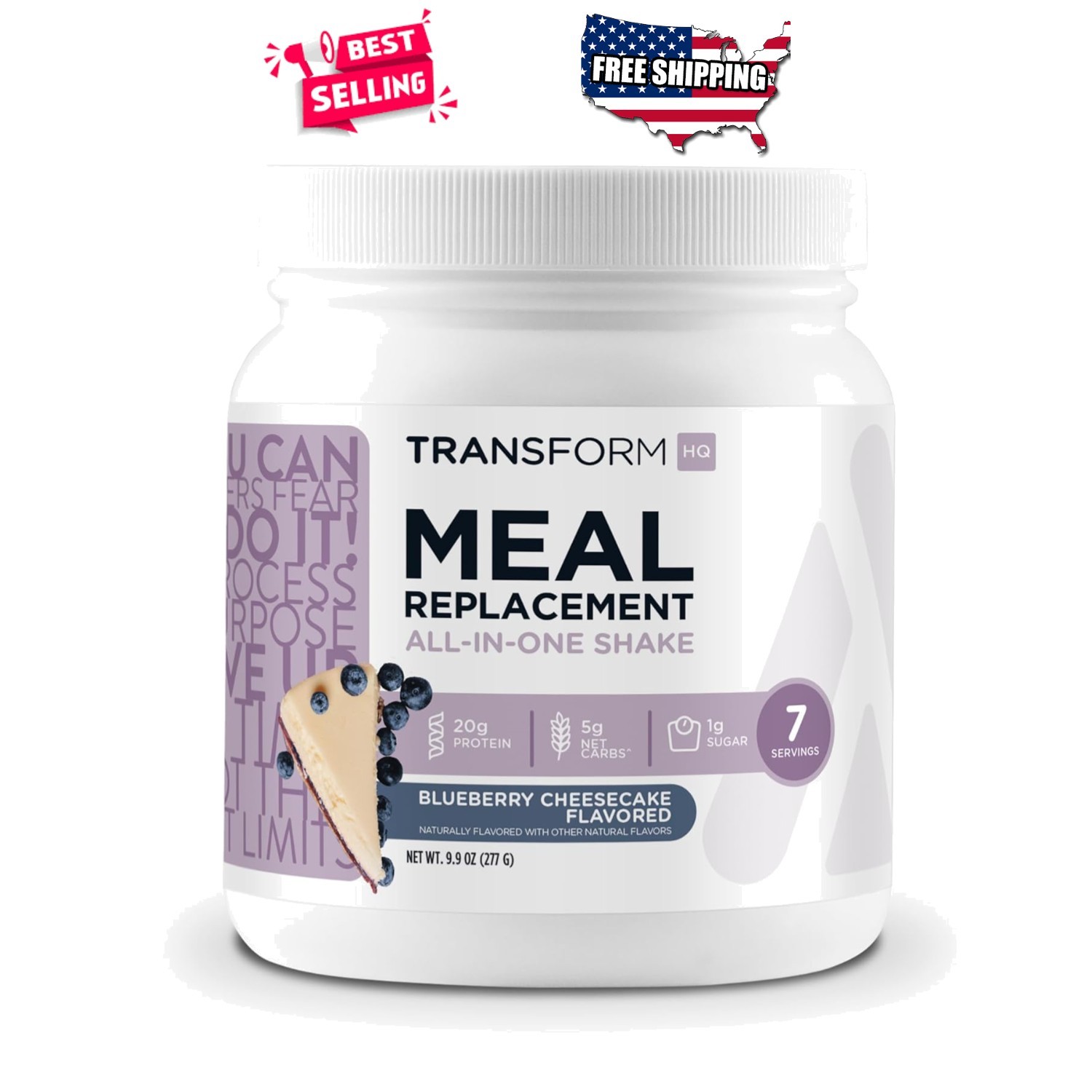 Meal Replacement Shake Powder 9.8oz Blueberry Cheesecake Gluten Free Non-GMO
