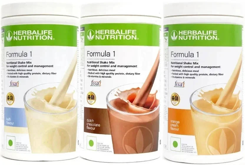 Herbalife Formula 1 Shake Mix 500gm Each in Kulfi, Chocolate & Orange Flavor