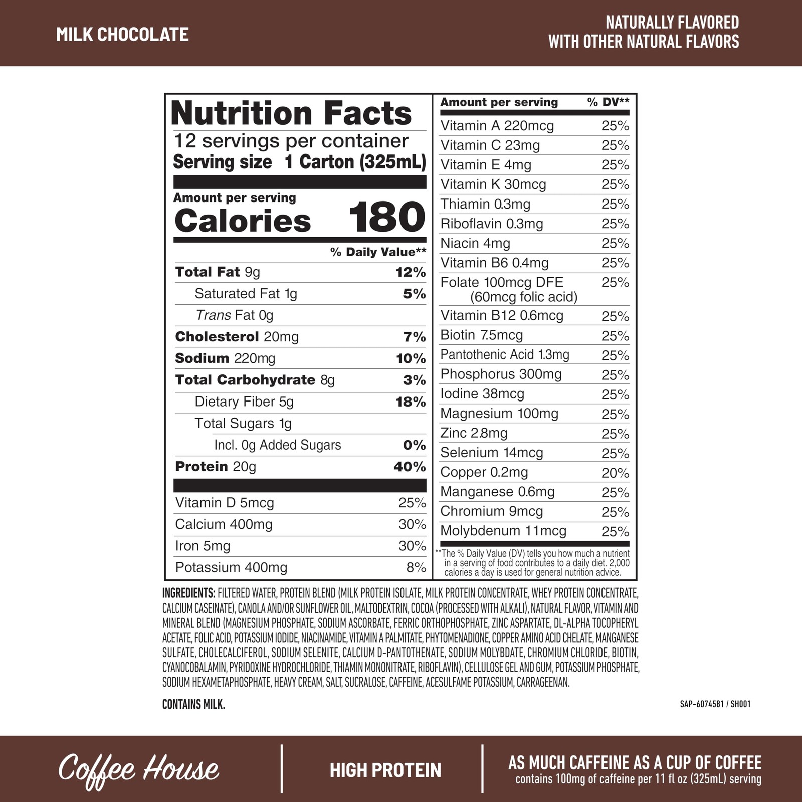 SlimFast Protein Shake, NEW Milk Chocolate- 20g Protein, 11 Fl Oz (Pack of 1)