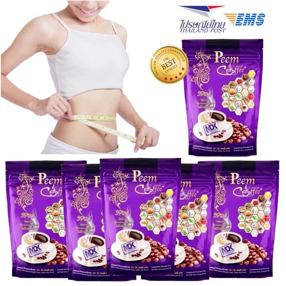6x Peem Coffee 39 in 1 Instant Mix Herbs Weight Control No Sugar No Fat Healthy