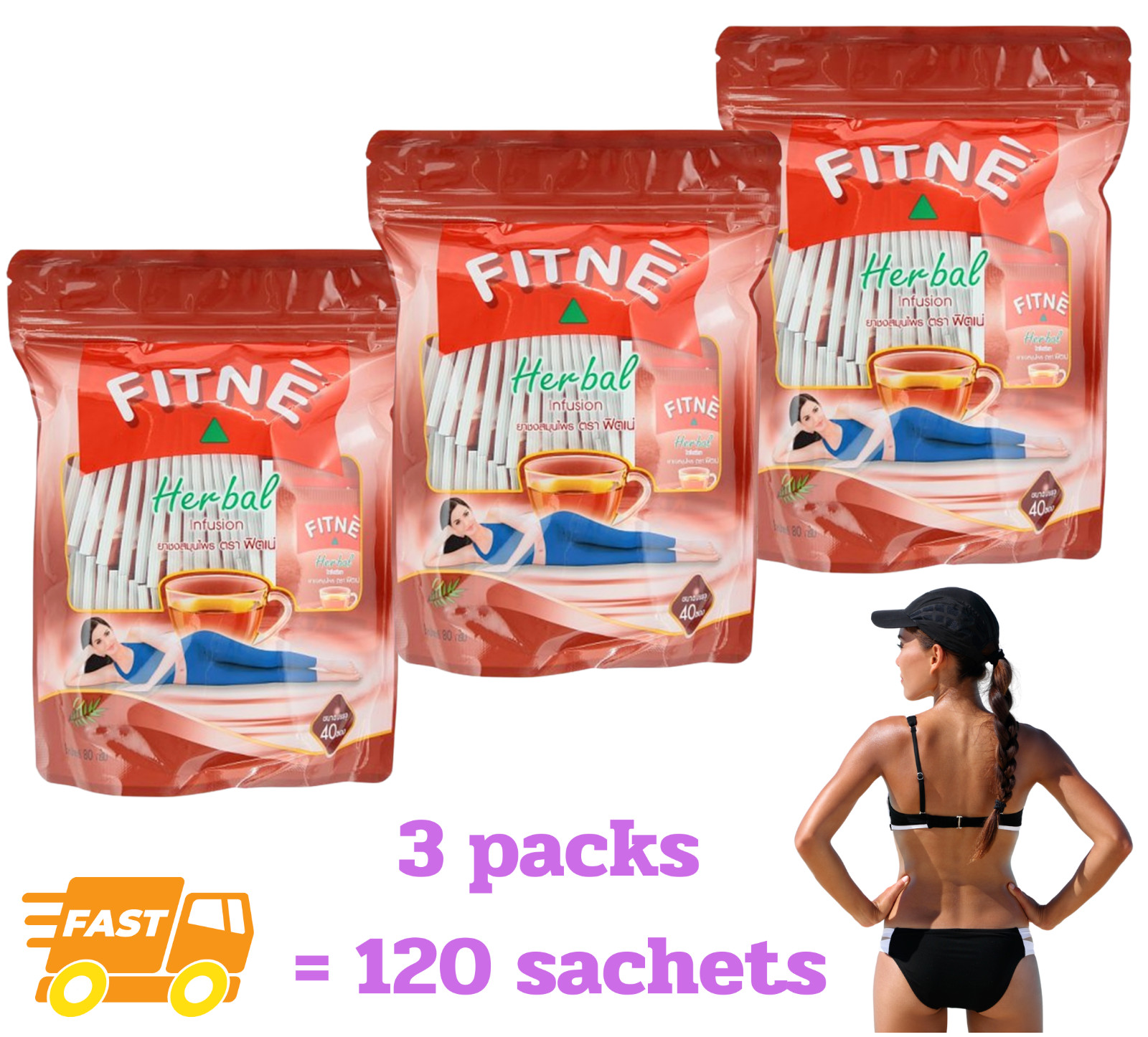 Tea Fitne Diet Detox Laxative Slim Original Herbal Weight Control 120 sachets