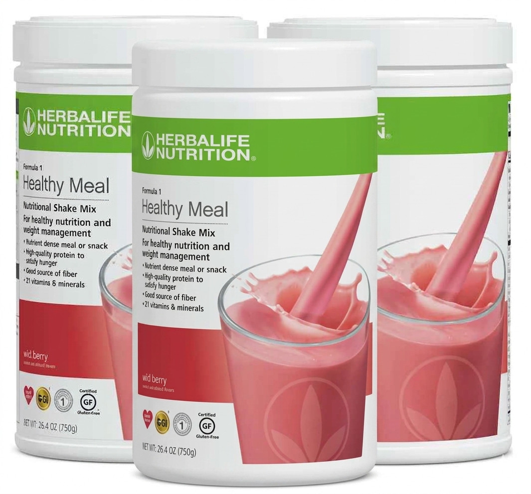 3X Herbalife Formula 1 Healthy Meal Nutritional Shake Wild Berry 750 g