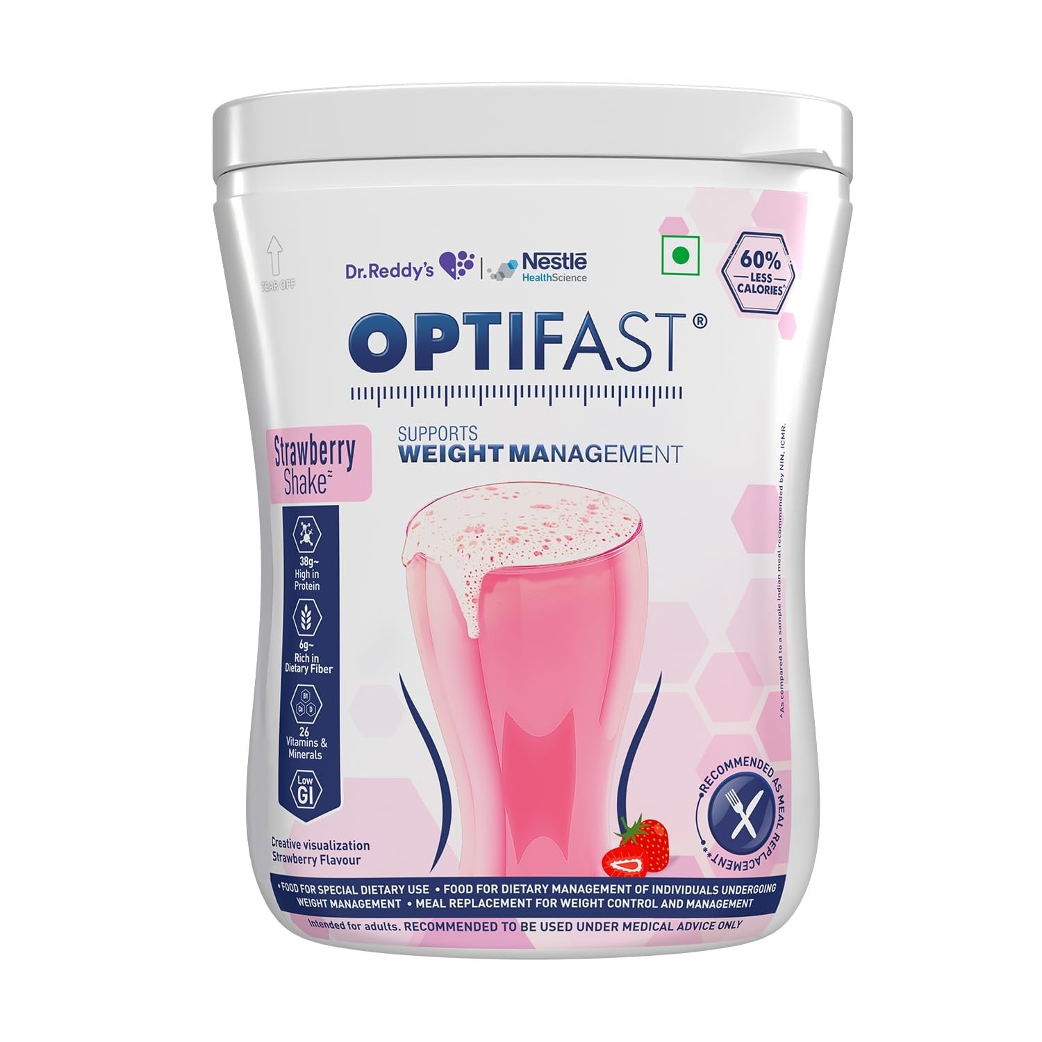 Nestle Optifast Weight Management Strawberry Shake 400 gm Weight Loss Diet
