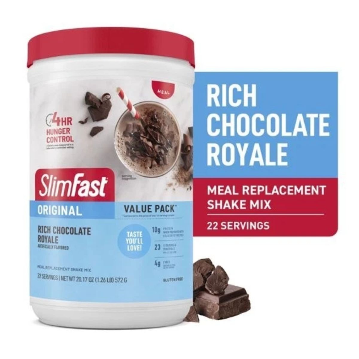 SlimFast Original Meal Replacement Shake Mix, Rich Chocolate Royale, 20.18 Oz,