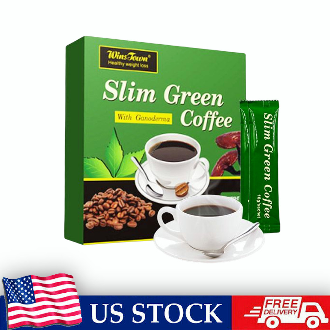 18pcs Teabags Slim Green Coffee with Ganoderma Control Tea Detox Weight Loss