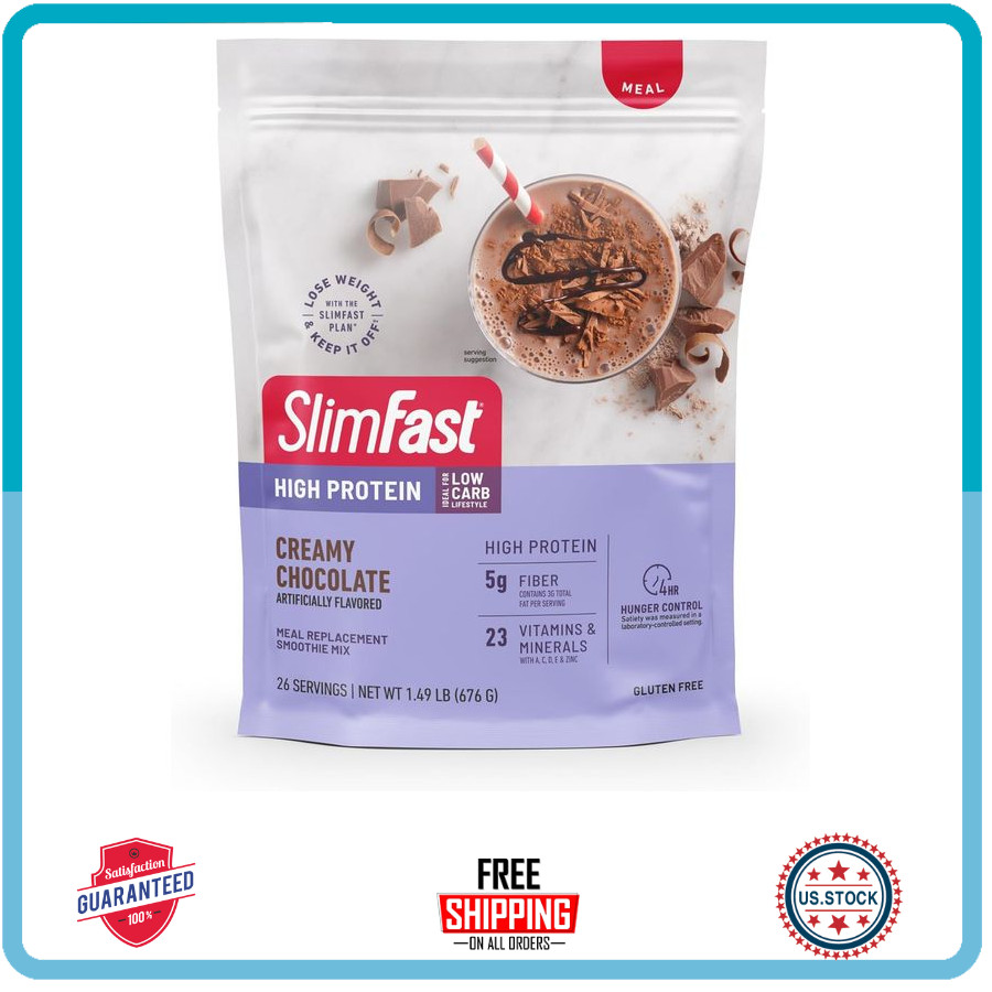 SlimFast High Protein Meal Replacement Powder,Creamy Milk Chocolate, 26 Servings