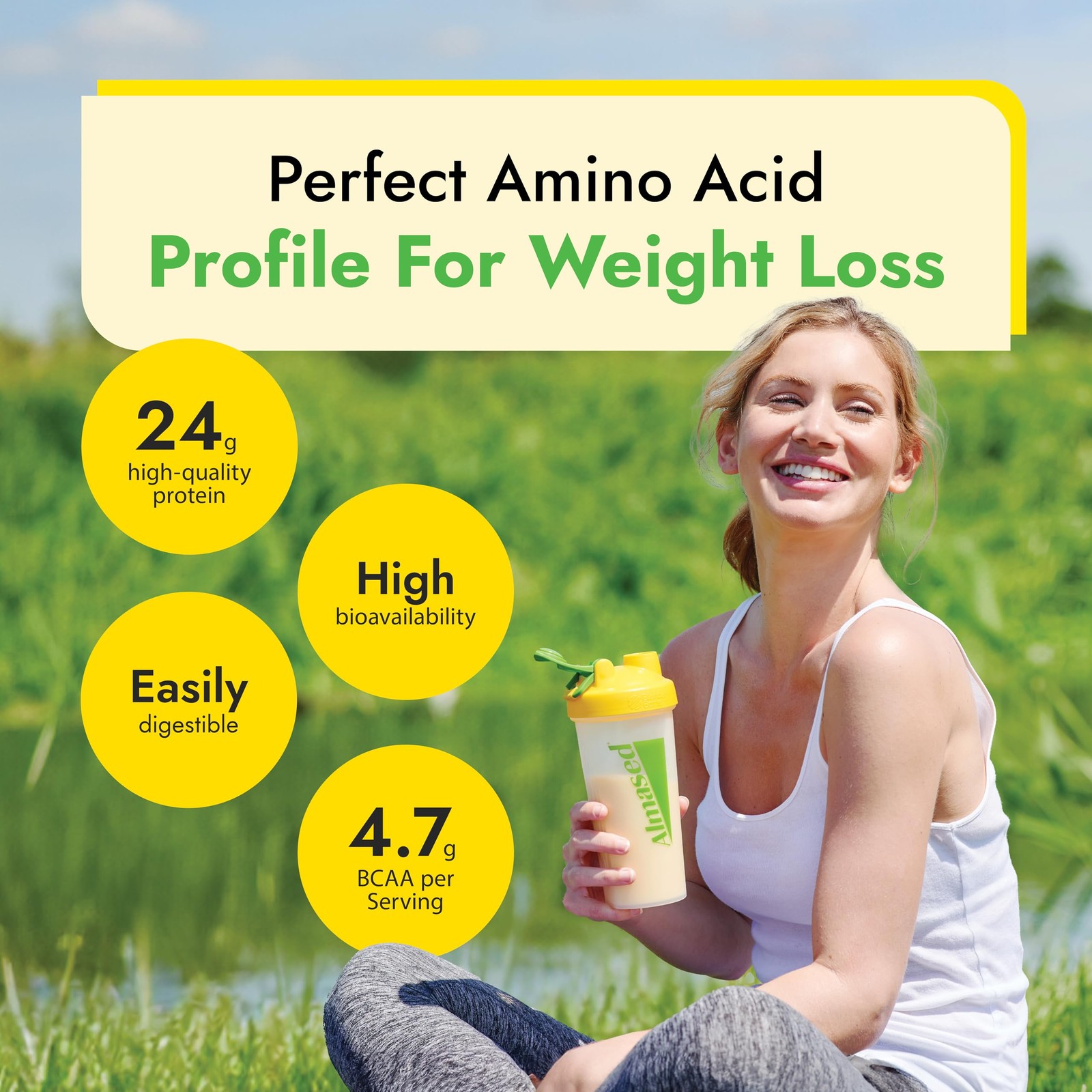Almased Vanilla Meal Replacement Shake – Low-Vanilla Flavor – 17.6 oz (1.1 Pound